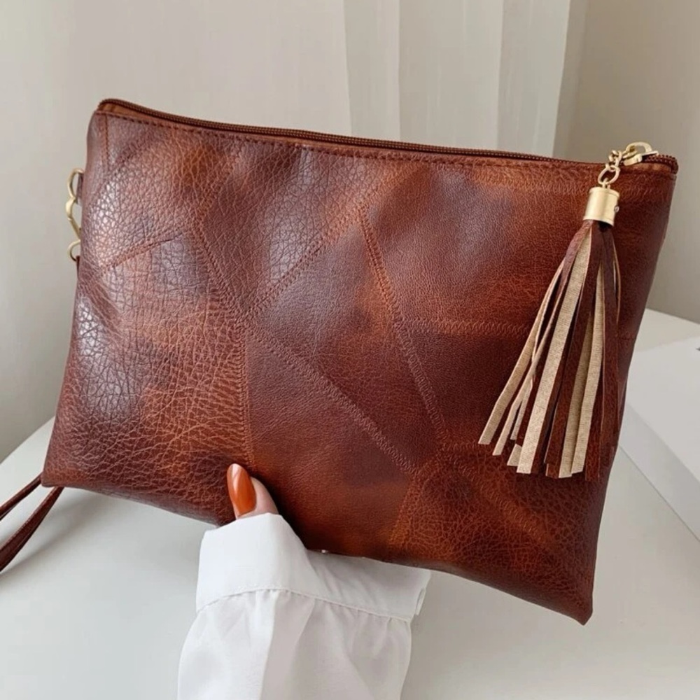 Medium Square Bag Embossed Detail Wristlet